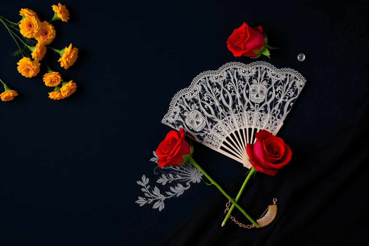 Moodboard de inspiração para o jantar temático Día de los Muertos